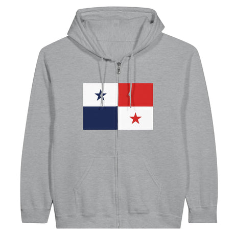 Sweat à capuche panama coton mélangé broderie fermeture éclair