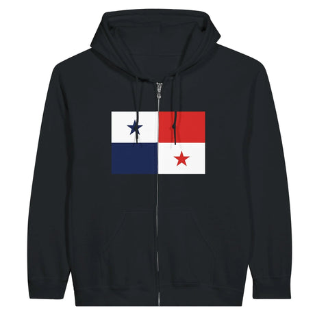 Sweat à capuche panama coton mélangé broderie fermeture éclair