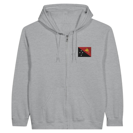 Sweat à capuche papouasie broderie couleur coton mélangé