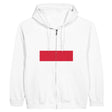 Sweat à capuche pologne fermeture éclair coton broderie