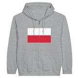 Sweat à capuche pologne fermeture éclair coton broderie
