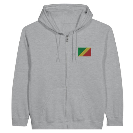 Sweat à capuche république du congo broderie coton mélangé