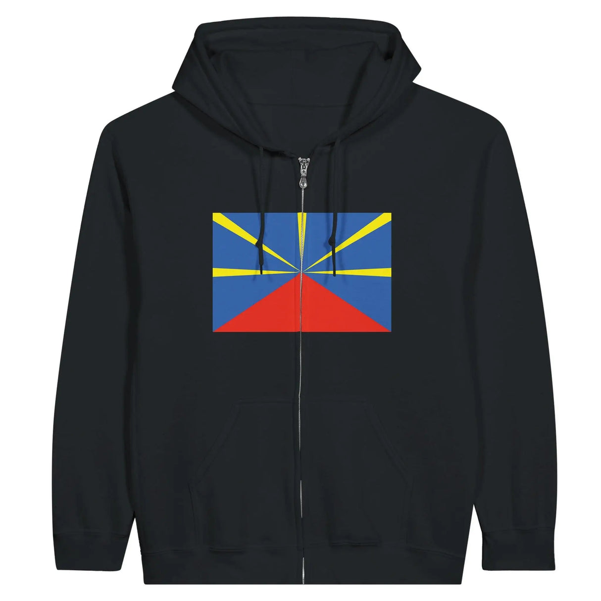 Sweat à capuche réunion coton mélangé broderie confort