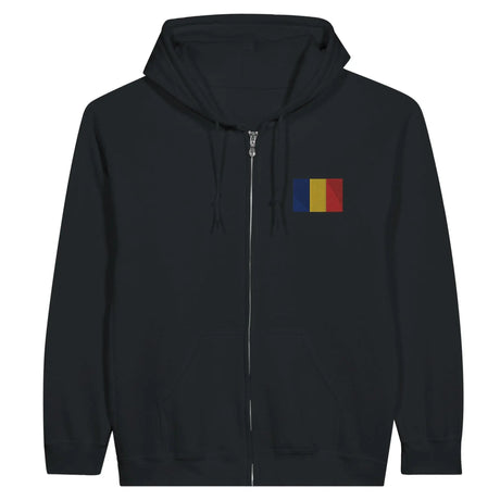 Sweat à capuche roumanie coton mélangé broderie couleur