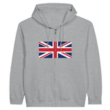 Sweat à capuche royaume-uni coton mélangé fermeture éclair