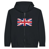 Sweat à capuche royaume-uni coton mélangé fermeture éclair