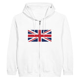 Sweat à capuche royaume-uni coton mélangé fermeture éclair