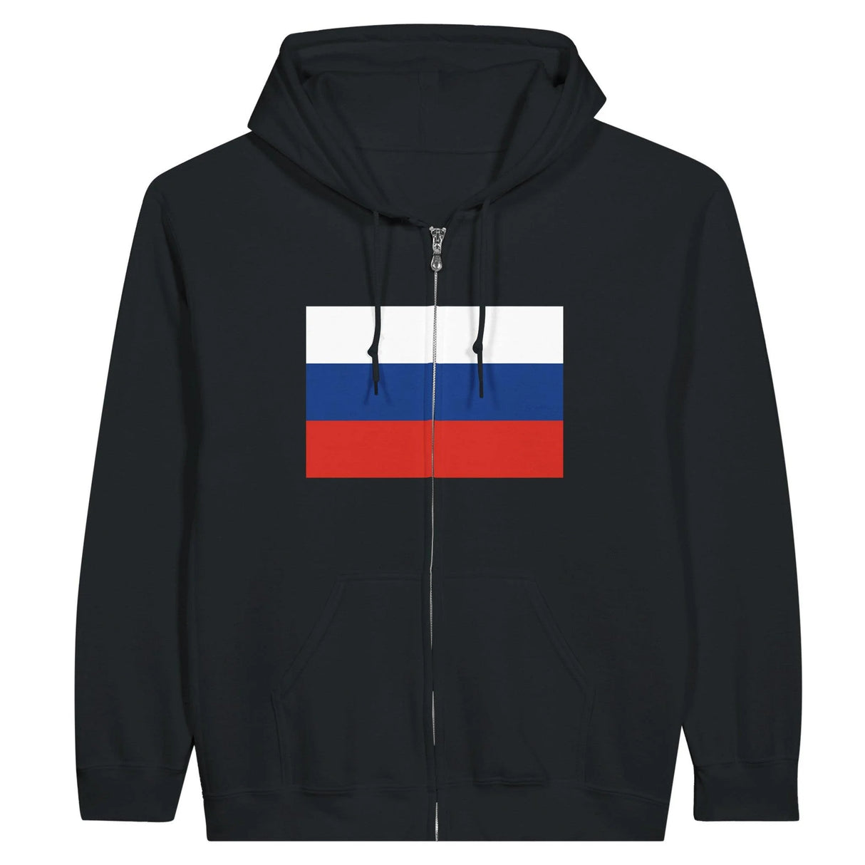 Sweat à capuche russie coton mélangé fermeture éclair brodé