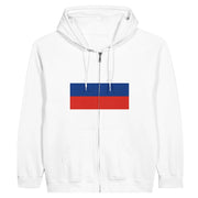 Sweat à capuche russie coton mélangé fermeture éclair brodé