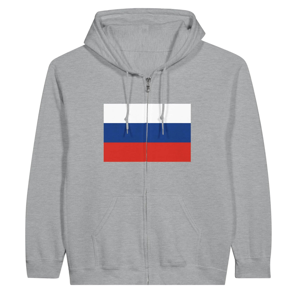 Sweat à capuche russie coton mélangé fermeture éclair brodé