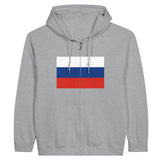 Sweat à capuche russie coton mélangé fermeture éclair brodé