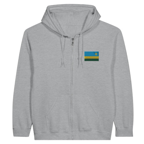 Sweat à capuche rwanda coton mélangé broderie couleur