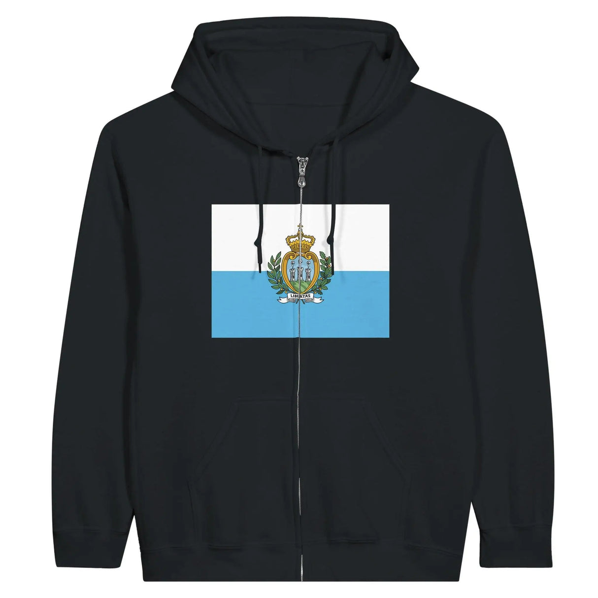 Sweat à capuche saint-marin coton mélangé broderie zip