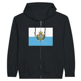 Sweat à capuche saint-marin coton mélangé broderie zip