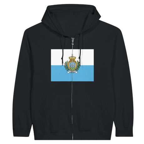 Sweat à capuche saint-marin coton mélangé broderie zip