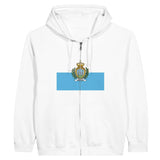 Sweat à capuche saint-marin coton mélangé broderie zip