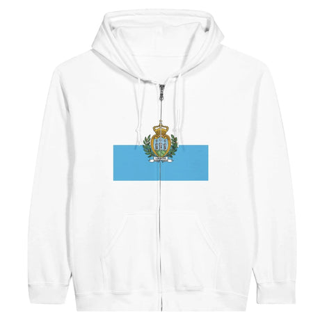 Sweat à capuche saint-marin coton mélangé broderie zip