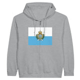 Sweat à capuche saint-marin coton mélangé broderie zip