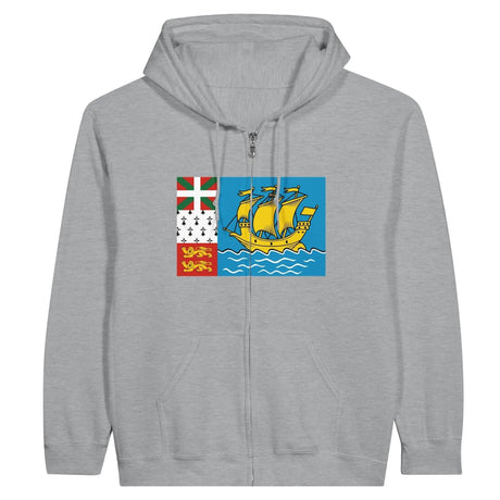 Sweat à capuche saint-pierre-et-miquelon coton brodé