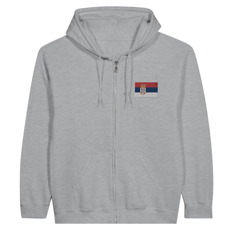 Sweat à capuche serbie broderie couleur coton mélangé
