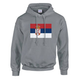 Sweat à capuche serbie coton mélangé brodé couleur