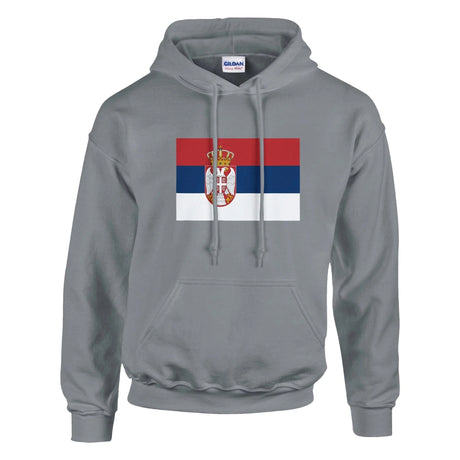 Sweat à capuche serbie coton mélangé brodé couleur