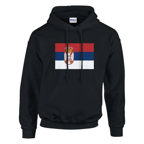Sweat à capuche serbie coton mélangé brodé couleur