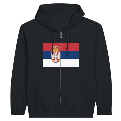 Sweat à capuche serbie coton mélangé fermeture éclair