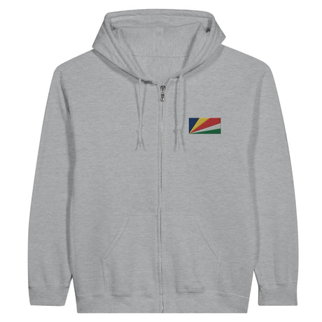 Sweat à capuche seychelles broderie couleur coton mélangé