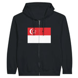 Sweat à capuche singapour coton mélangé fermeture éclair