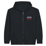 Sweat à capuche slovénie broderie couleur coton mélangé
