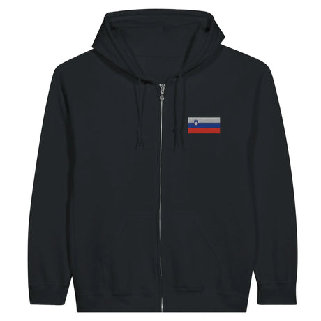 Sweat à capuche slovénie broderie couleur coton mélangé