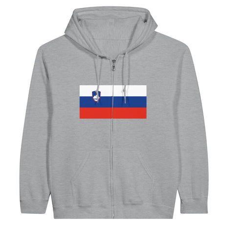 Sweat à capuche slovénie coton mélangé fermeture éclair