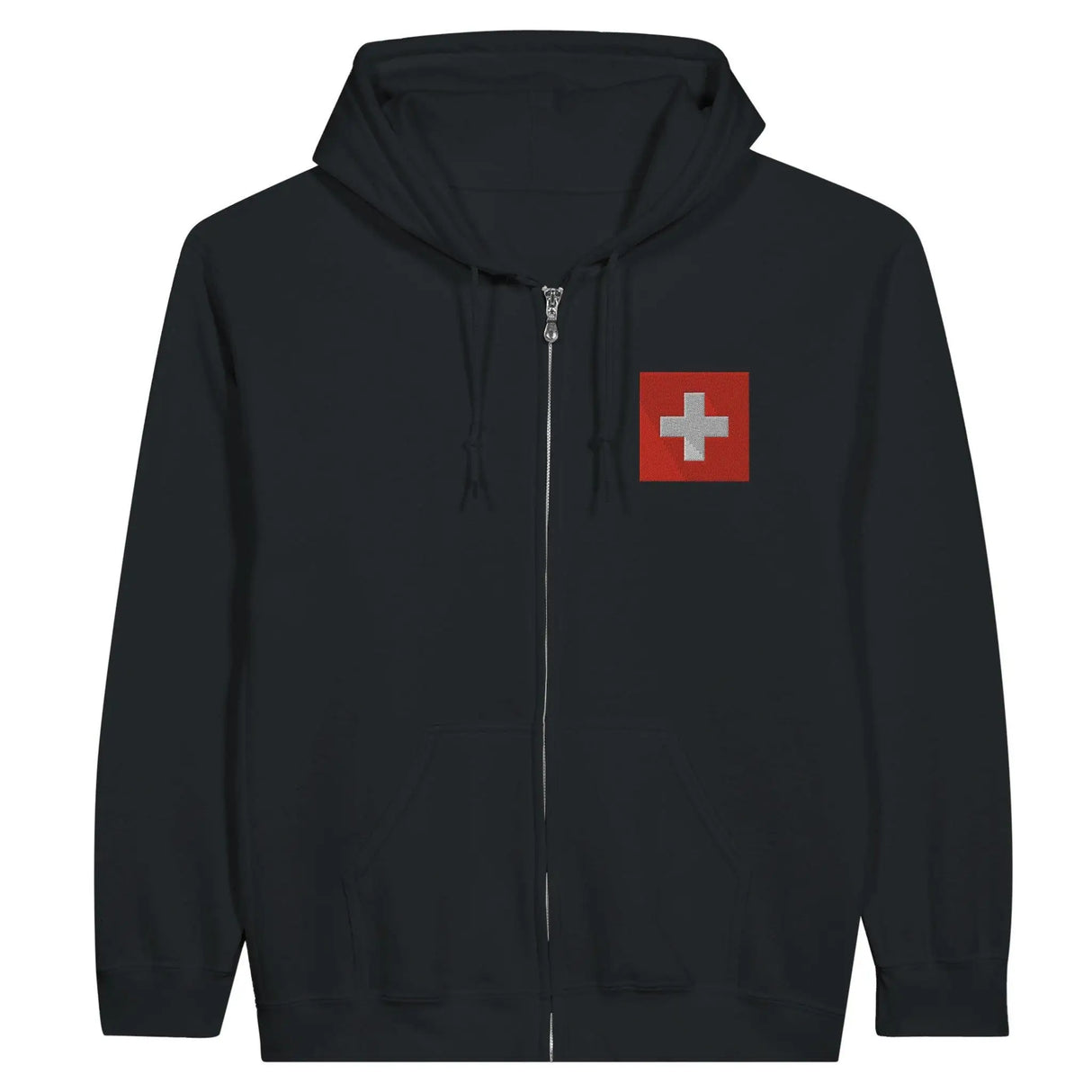 Sweat à capuche suisse broderie couleur coton mélangé