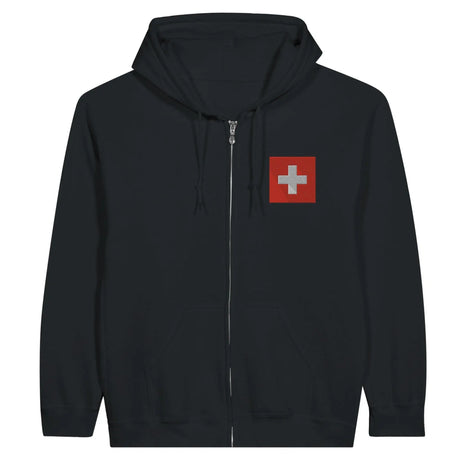 Sweat à capuche suisse broderie couleur coton mélangé