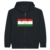 Sweat à capuche tadjikistan coton mélangé broderie zip