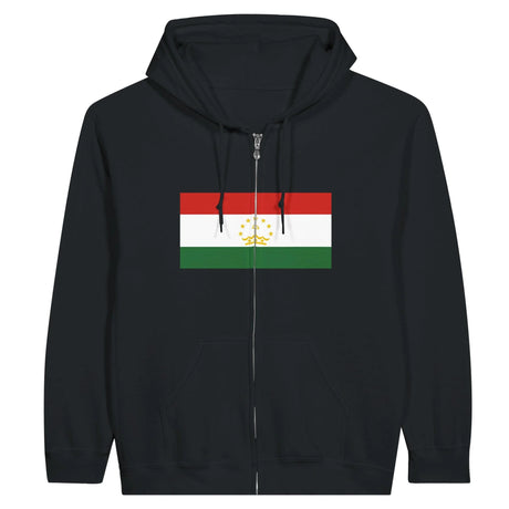 Sweat à capuche tadjikistan coton mélangé broderie zip