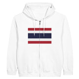 Sweat à capuche thaïlande coton mélangé fermeture éclair