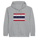 Sweat à capuche thaïlande coton mélangé fermeture éclair
