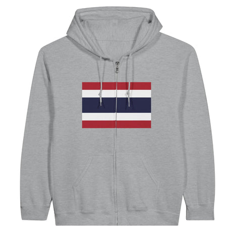 Sweat à capuche thaïlande coton mélangé fermeture éclair