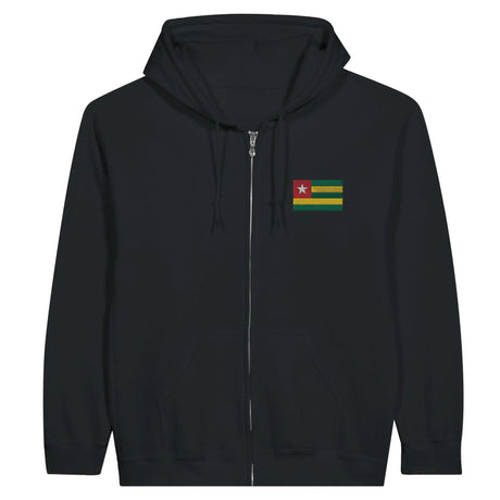 Sweat à capuche togo broderie couleur coton mélangé