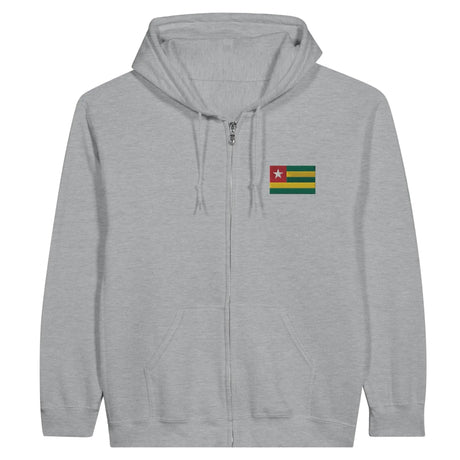Sweat à capuche togo broderie couleur coton mélangé