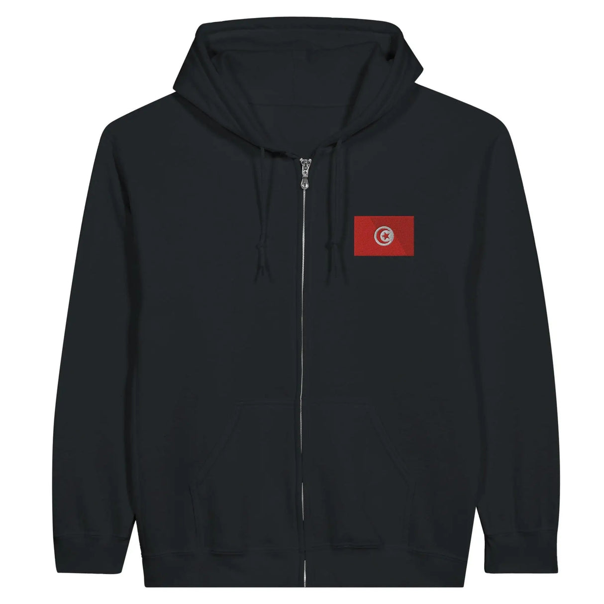 Sweat à capuche tunisie coton broderie couleur zip