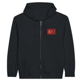 Sweat à capuche turquie coton mélangé broderie couleur