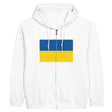 Sweat à capuche ukraine coton mélangé broderie fermeture éclair