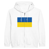 Sweat à capuche ukraine coton mélangé broderie fermeture éclair