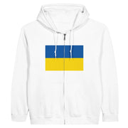 Sweat à capuche ukraine coton mélangé broderie fermeture éclair