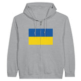 Sweat à capuche ukraine coton mélangé broderie fermeture éclair