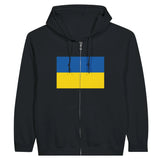 Sweat à capuche ukraine coton mélangé broderie fermeture éclair