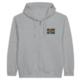 Sweat à capuche zippé åland coton mélangé broderie couleur
